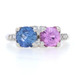 Platinum Sapphire Diamond Art Deco Ring Rnd 1.87ctw Vintage Two-Stone Engagement Platinum Sapphire Diamond Art Deco Ring Rnd 1.87ctw Vintage Two-Stone Engagement