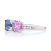 Platinum Sapphire Diamond Art Deco Ring Rnd 1.87ctw Vintage Two-Stone Engagement Platinum Sapphire Diamond Art Deco Ring Rnd 1.87ctw Vintage Two-Stone Engagement
