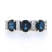 White Gold Sapphire & Diamond Band - 18k Oval 2.76ctw Three-Stone Ring White Gold Sapphire & Diamond Band - 18k Oval 2.76ctw Three-Stone Ring
