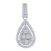 White Gold Diamond Cluster Double Halo Pendant - 14k Round Cut 1.25ctw Teardrop White Gold Diamond Cluster Double Halo Pendant - 14k Round Cut 1.25ctw Teardrop