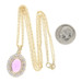 Yellow Gold Amethyst & Diamond Halo Necklace 16 1/4" - 14k Oval 6.75ctw Yellow Gold Amethyst & Diamond Halo Necklace 16 1/4" - 14k Oval 6.75ctw
