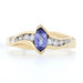 Kallati Tanzanite & Diamond Bypass Ring - Yellow Gold 9k Marquise Cut .50ctw