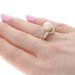 Yellow Gold Cultured Pearl & Diamond Bypass Ring - 14k Round .18ctw 8.7mm Yellow Gold Cultured Pearl & Diamond Bypass Ring - 14k Round .18ctw 8.7mm
