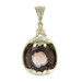 Yellow Gold Smoky Quartz Solitaire Pendant - 14k Round Step Cut 8.21ct Yellow Gold Smoky Quartz Solitaire Pendant - 14k Round Step Cut 8.21ct