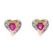 Yellow Gold Ruby & Diamond Stud Earrings - 14k Heart .75ctw Love Pierced Yellow Gold Ruby & Diamond Stud Earrings - 14k Heart .75ctw Love Pierced