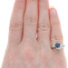 White Gold Sapphire Diamond Bypass Engagement Ring - 14k Round 1.22ctw Stackable White Gold Sapphire Diamond Bypass Engagement Ring - 14k Round 1.22ctw Stackable