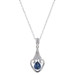 White Gold Sapphire & Diamond Pendant Necklace 17 3/4" - 18k Pear .83ctw White Gold Sapphire & Diamond Pendant Necklace 17 3/4" - 18k Pear .83ctw