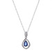 White Gold Sapphire & Diamond Pendant Necklace 17 3/4" - 18k Pear .51ctw White Gold Sapphire & Diamond Pendant Necklace 17 3/4" - 18k Pear .51ctw