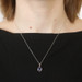 White Gold Sapphire & Diamond Pendant Necklace 17 3/4" - 18k Pear .51ctw White Gold Sapphire & Diamond Pendant Necklace 17 3/4" - 18k Pear .51ctw