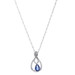 White Gold Sapphire & Diamond Pendant Necklace 17 3/4" - 18k Pear .47ctw White Gold Sapphire & Diamond Pendant Necklace 17 3/4" - 18k Pear .47ctw