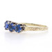 Yellow Gold Sapphire Art Deco Three-Stone Engagement Ring - 14k Round 1.30ctw Vintage