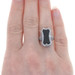 White Gold Onyx Cocktail Solitaire Ring - 14k Filigree White Gold Onyx Cocktail Solitaire Ring - 14k Filigree