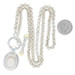 Sterling Silver Mother of Pearl & Cubic Zirconia Necklace 20 1/4" - 925 Rolo Sterling Silver Mother of Pearl & Cubic Zirconia Necklace 20 1/4" - 925 Rolo