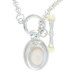 Sterling Silver Mother of Pearl & Cubic Zirconia Necklace 20 1/4" - 925 Rolo Sterling Silver Mother of Pearl & Cubic Zirconia Necklace 20 1/4" - 925 Rolo