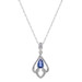 White Gold Sapphire & Diamond Pendant Necklace 18" - 18k Pear .62ctw Leaf White Gold Sapphire & Diamond Pendant Necklace 18" - 18k Pear .62ctw Leaf