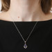 White Gold Sapphire & Diamond Pendant Necklace 18" - 18k Pear .62ctw Leaf White Gold Sapphire & Diamond Pendant Necklace 18" - 18k Pear .62ctw Leaf