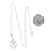White Gold Sapphire & Diamond Pendant Necklace 18" - 18k Pear .62ctw Leaf White Gold Sapphire & Diamond Pendant Necklace 18" - 18k Pear .62ctw Leaf