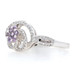 Kallati Pink Sapphire & Diamond Floral Cluster Halo Ring White Gold 9k .56ctw Kallati Pink Sapphire & Diamond Floral Cluster Halo Ring White Gold 9k .56ctw