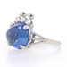 Platinum Sapphire Diamond Ring - Oval Cabochon 11.45ctw Platinum Sapphire Diamond Ring - Oval Cabochon 11.45ctw