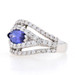 White Gold Tanzanite & Diamond Ring - 14k Marquise 2.90ctw East-West Halo Size 8