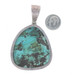 Sterling Silver Reconstituted Turquoise Solitaire Pendant - 925 Sterling Silver Reconstituted Turquoise Solitaire Pendant - 925