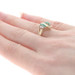 Yellow Gold Synthetic Emerald & Diamond Cluster Bypass Ring - 14k Round .42ctw