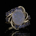 Yellow Gold Druzy Quartz & Tanzanite Bypass Ring - 10k Oval .96ctw Yellow Gold Druzy Quartz & Tanzanite Bypass Ring - 10k Oval .96ctw