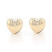 Yellow Gold Puffy Heart Stud Earrings - 18k Love Pierced Yellow Gold Puffy Heart Stud Earrings - 18k Love Pierced