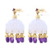 NEW Yellow Gold Chalcedony Amethyst Bell Chandelier Earrings 18k Carved 11.20ctw NEW Yellow Gold Chalcedony Amethyst Bell Chandelier Earrings 18k Carved 11.20ctw