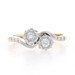 Yellow Gold Diamond Vintage Two-Stone Bypass Ring 18k & Plat Mine .22ctw Engage