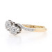 Yellow Gold Diamond Vintage Two-Stone Bypass Ring 18k & Plat Mine .22ctw Engage