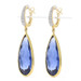 Yellow Gold Synthetic Sapphire &Diamond Huggie Hoop Dangle Earrings 14k 23.47ctw Yellow Gold Synthetic Sapphire &Diamond Huggie Hoop Dangle Earrings 14k 23.47ctw