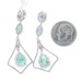 Kallati Emerald Diamond Ruby Halo Dangle Earrings - White Gold 9k 2.96ctw Floral Kallati Emerald Diamond Ruby Halo Dangle Earrings - White Gold 9k 2.96ctw Floral