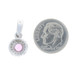 White Gold Pink Sapphire & Diamond Halo Pendant - 14k Round .92ctw Milgrain White Gold Pink Sapphire & Diamond Halo Pendant - 14k Round .92ctw Milgrain
