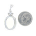 White Gold Lemon Quartz & Diamond Pendant - 14k Oval 12.64ctw White Gold Lemon Quartz & Diamond Pendant - 14k Oval 12.64ctw