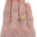 Yellow Gold Opal & White Zircon Bypass Ring - 10k Oval 1.02ctw Yellow Gold Opal & White Zircon Bypass Ring - 10k Oval 1.02ctw