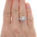 White Gold Diamond Halo Engagement Ring & Wedding Band - 14k Princess 1.76ctw White Gold Diamond Halo Engagement Ring & Wedding Band - 14k Princess 1.76ctw
