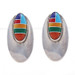 Sterling Enamel/Simulated Stone Southwestern Drop Earrings & Pendant Set - 925 Sterling Enamel/Simulated Stone Southwestern Drop Earrings & Pendant Set - 925