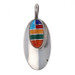 Sterling Enamel/Simulated Stone Southwestern Drop Earrings & Pendant Set - 925 Sterling Enamel/Simulated Stone Southwestern Drop Earrings & Pendant Set - 925