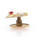 Yellow Gold Loyal Order of Moose Lapel Pin - 10k Synthetic Ruby LOOM Fraternal Yellow Gold Loyal Order of Moose Lapel Pin - 10k Synthetic Ruby LOOM Fraternal