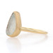 Yellow Gold White Druzy Solitaire Ring - 18k Pear Textured Yellow Gold White Druzy Solitaire Ring - 18k Pear Textured
