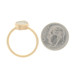 Yellow Gold White Druzy Solitaire Ring - 18k Pear Textured Yellow Gold White Druzy Solitaire Ring - 18k Pear Textured