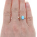 Yellow Gold Turquoise Solitaire Ring - 18k Pear Cabochon Brushed Yellow Gold Turquoise Solitaire Ring - 18k Pear Cabochon Brushed