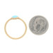 Yellow Gold Turquoise Solitaire Ring - 18k Pear Cabochon Brushed Yellow Gold Turquoise Solitaire Ring - 18k Pear Cabochon Brushed