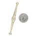 White Gold Sapphire Art Deco Bar Brooch - 14k Sq Step .15ct Vintage Filigree Pin