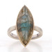 Sterling & Yellow Gold Labradorite Cocktail Solitaire Ring - 925 & 14k Marquise Sterling & Yellow Gold Labradorite Cocktail Solitaire Ring - 925 & 14k Marquise