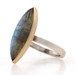 Sterling & Yellow Gold Labradorite Cocktail Solitaire Ring - 925 & 14k Marquise Sterling & Yellow Gold Labradorite Cocktail Solitaire Ring - 925 & 14k Marquise
