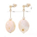 Yellow Gold Freshwater Pearl Dangle Earrings - 14k Circles Pierced Yellow Gold Freshwater Pearl Dangle Earrings - 14k Circles Pierced