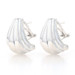 Sterling Silver Fan Scroll Large Stud Earrings - 925 Italy Pierced Sterling Silver Fan Scroll Large Stud Earrings - 925 Italy Pierced
