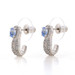 Sterling Silver Tanzanite & White Topaz Halo J-Hook Earrings - 925 Pierced Sterling Silver Tanzanite & White Topaz Halo J-Hook Earrings - 925 Pierced
